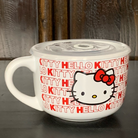 Hello Kitty 24oz Pressure Lid Ceramic Soup Mug - Picture 4 of 8